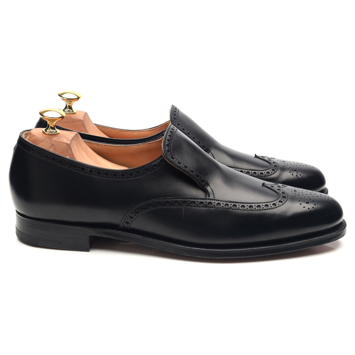 Peal &amp; Co Black Leather Loafer UK 9 E US 10 D