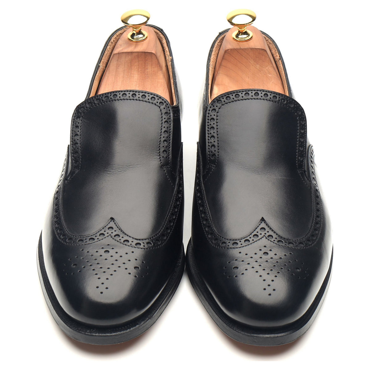 Peal &amp; Co Black Leather Loafer UK 9 E US 10 D