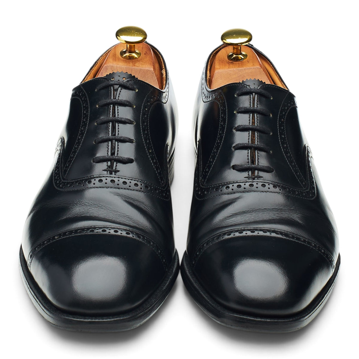 'Legate' Black Leather Oxford Brogues UK 8 G