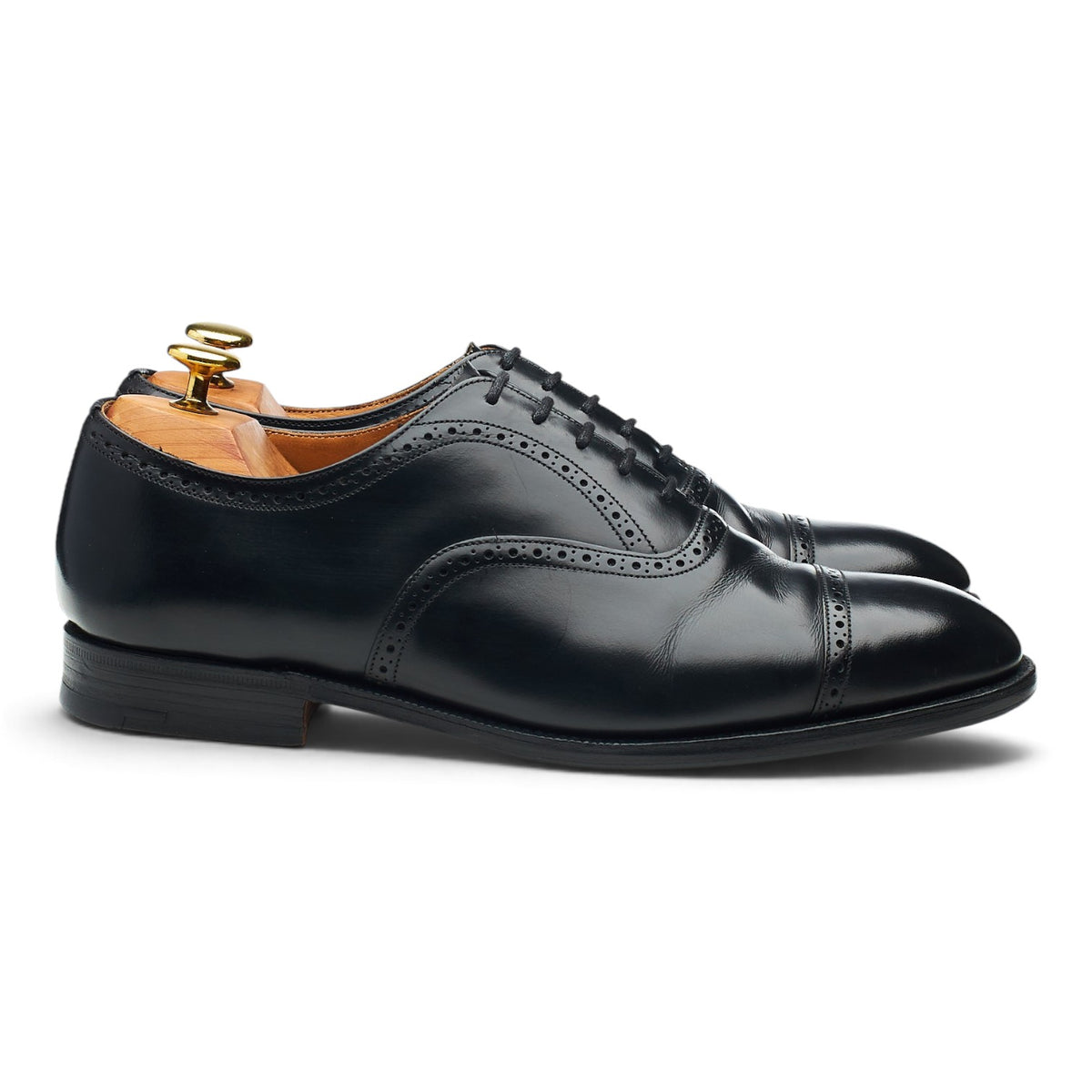 'Legate' Black Leather Oxford Brogues UK 8 G