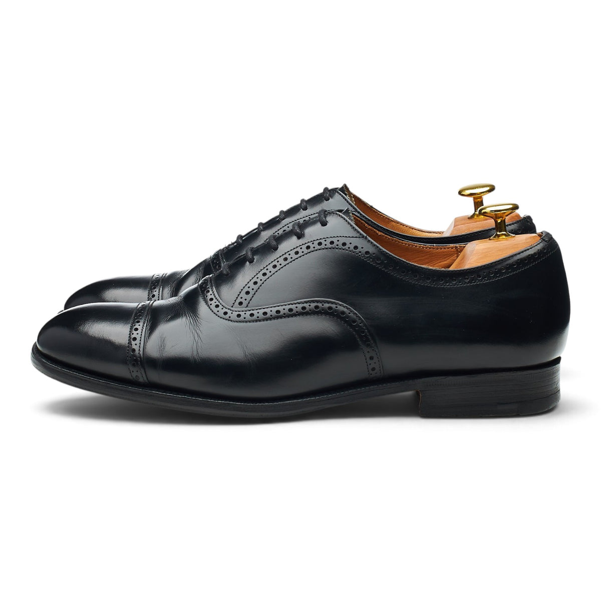 'Legate' Black Leather Oxford Brogues UK 8 G