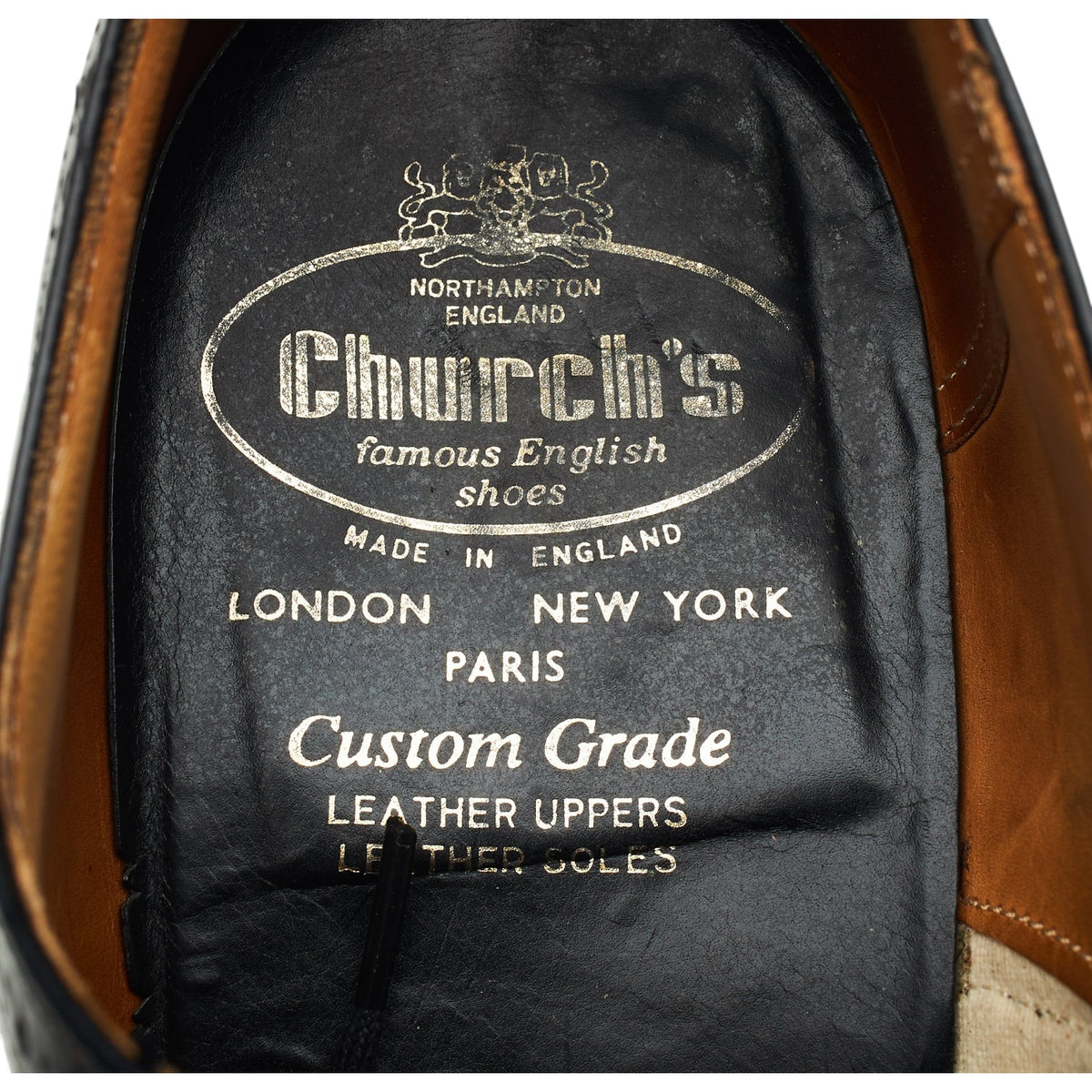 'Legate' Black Leather Oxford Brogues UK 8 G