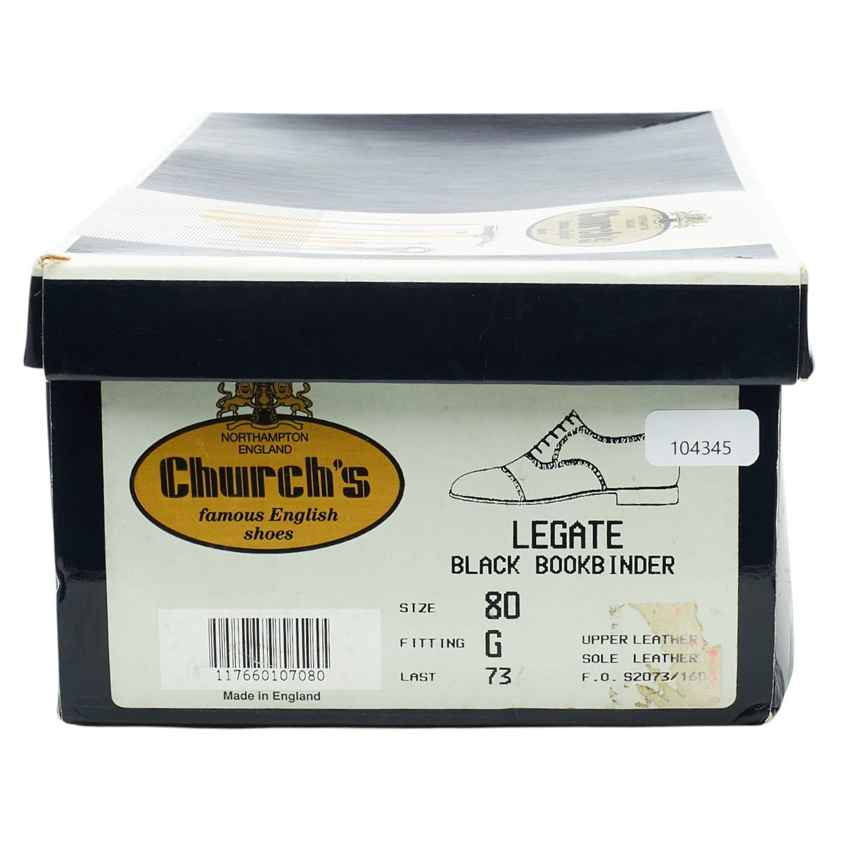 'Legate' Black Leather Oxford Brogues UK 8 G