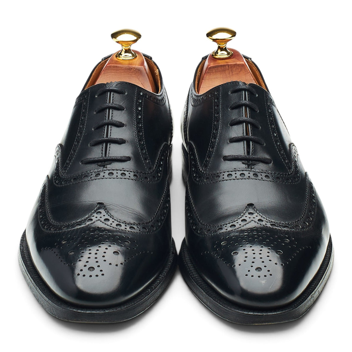'Finsbury' Black Leather Oxford Brogues UK 8 F
