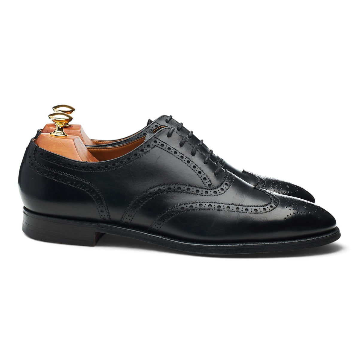 'Finsbury' Black Leather Oxford Brogues UK 8 F