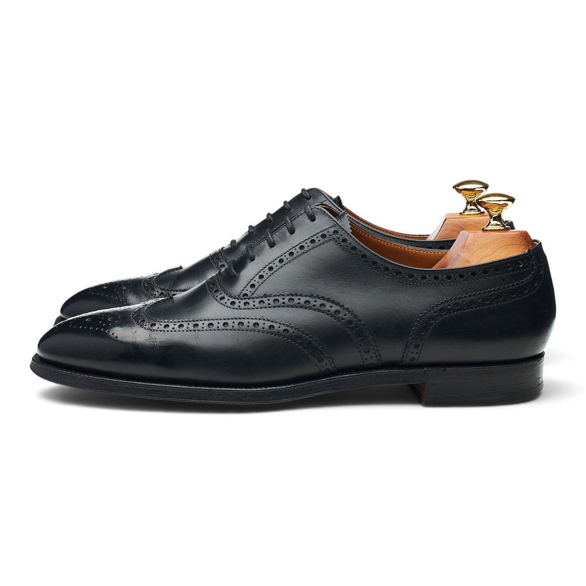 'Finsbury' Black Leather Oxford Brogues UK 8 F