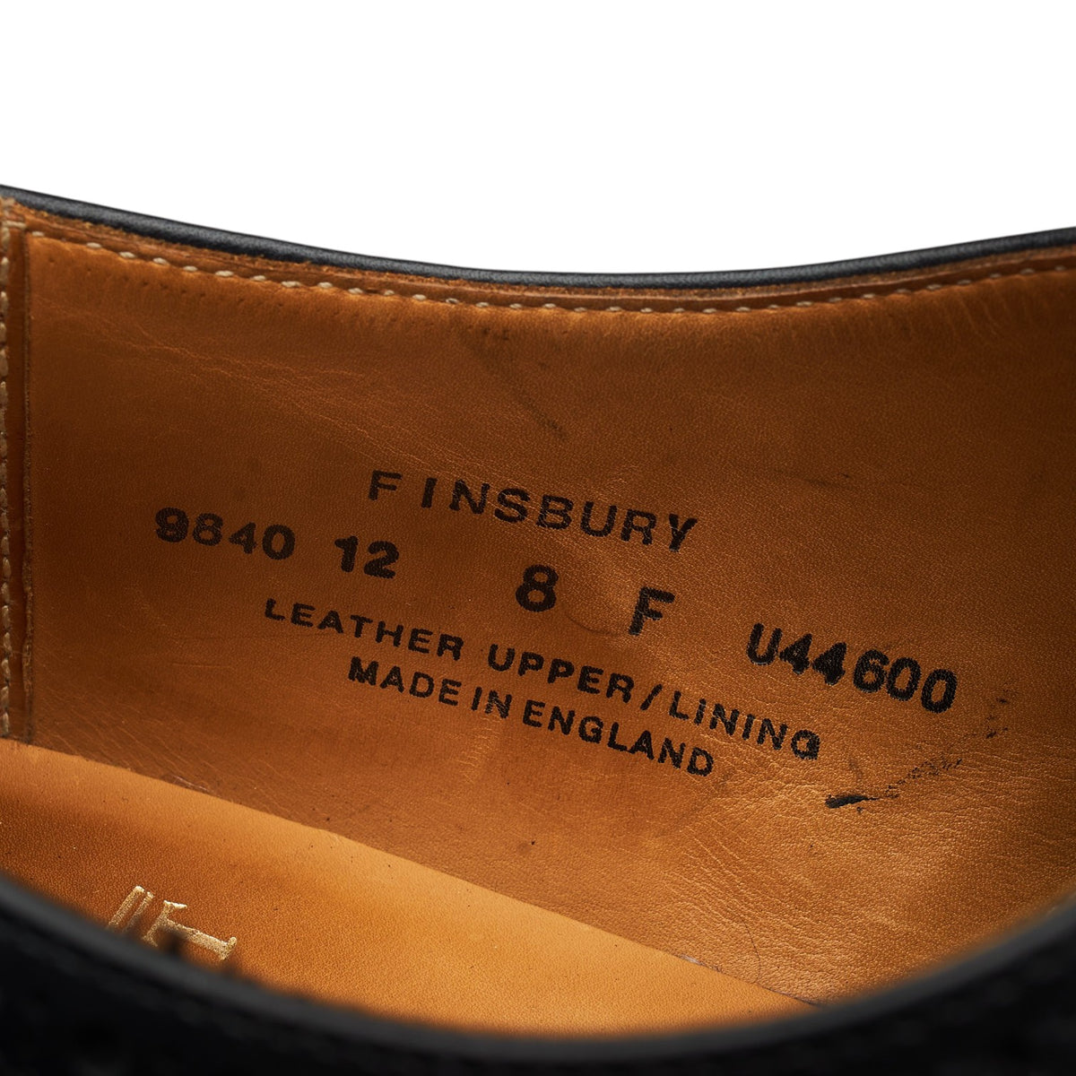 'Finsbury' Black Leather Oxford Brogues UK 8 F