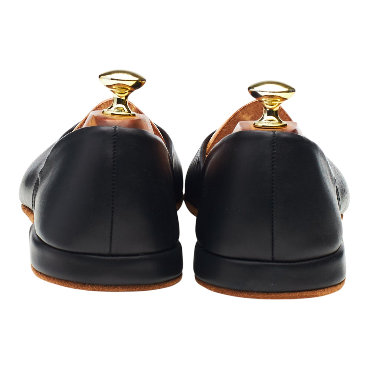 'Hermes' Black Leather Slippers UK 7 F