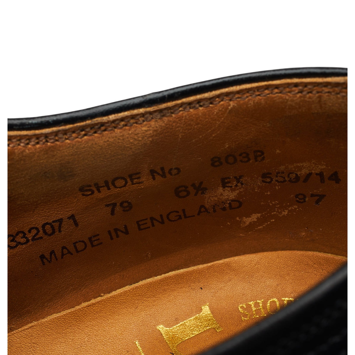 '803B' Black Leather Derby Brogues UK 6.5 EX
