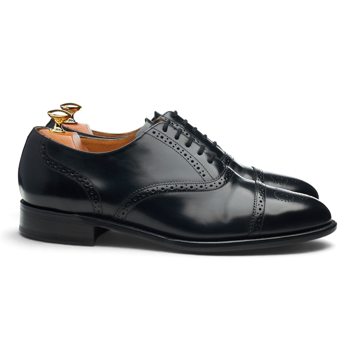 'Alfred' Black Leather Oxford Brogues UK 9 G