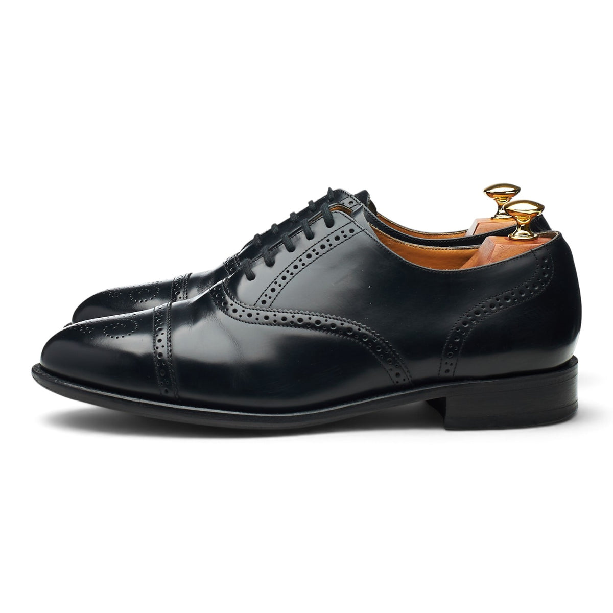 'Alfred' Black Leather Oxford Brogues UK 9 G