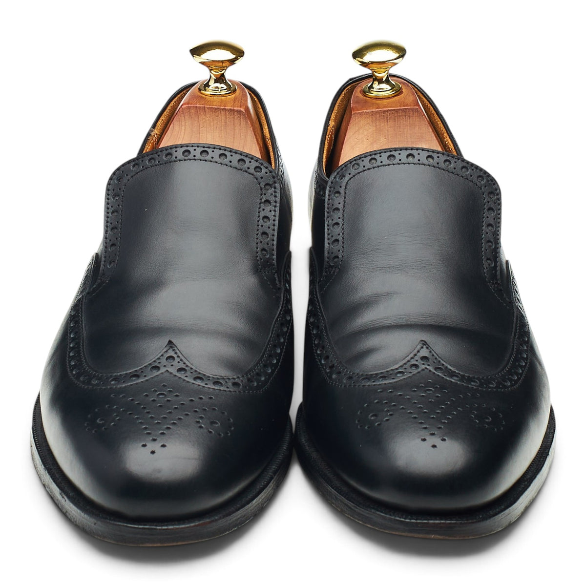 Black Leather Slip On Loafers UK 7.5 US 8.5 D