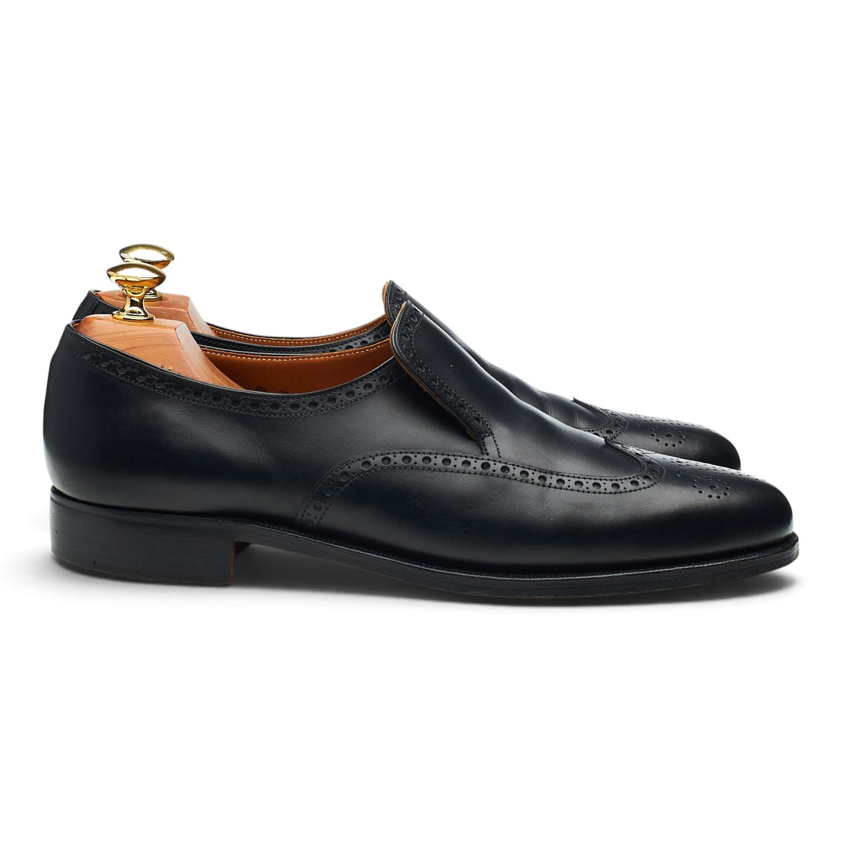 Black Leather Slip On Loafers UK 7.5 US 8.5 D