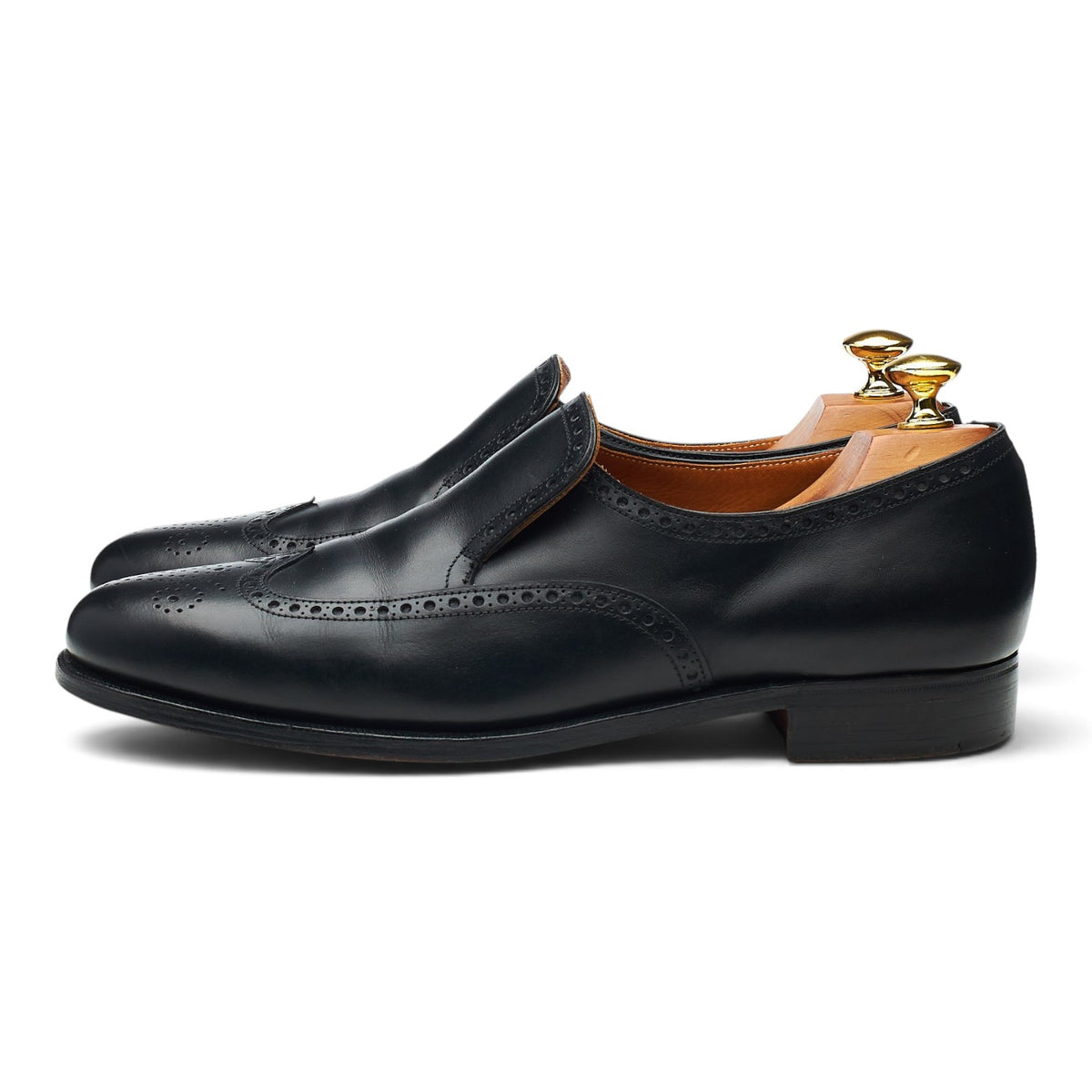 Black Leather Slip On Loafers UK 7.5 US 8.5 D