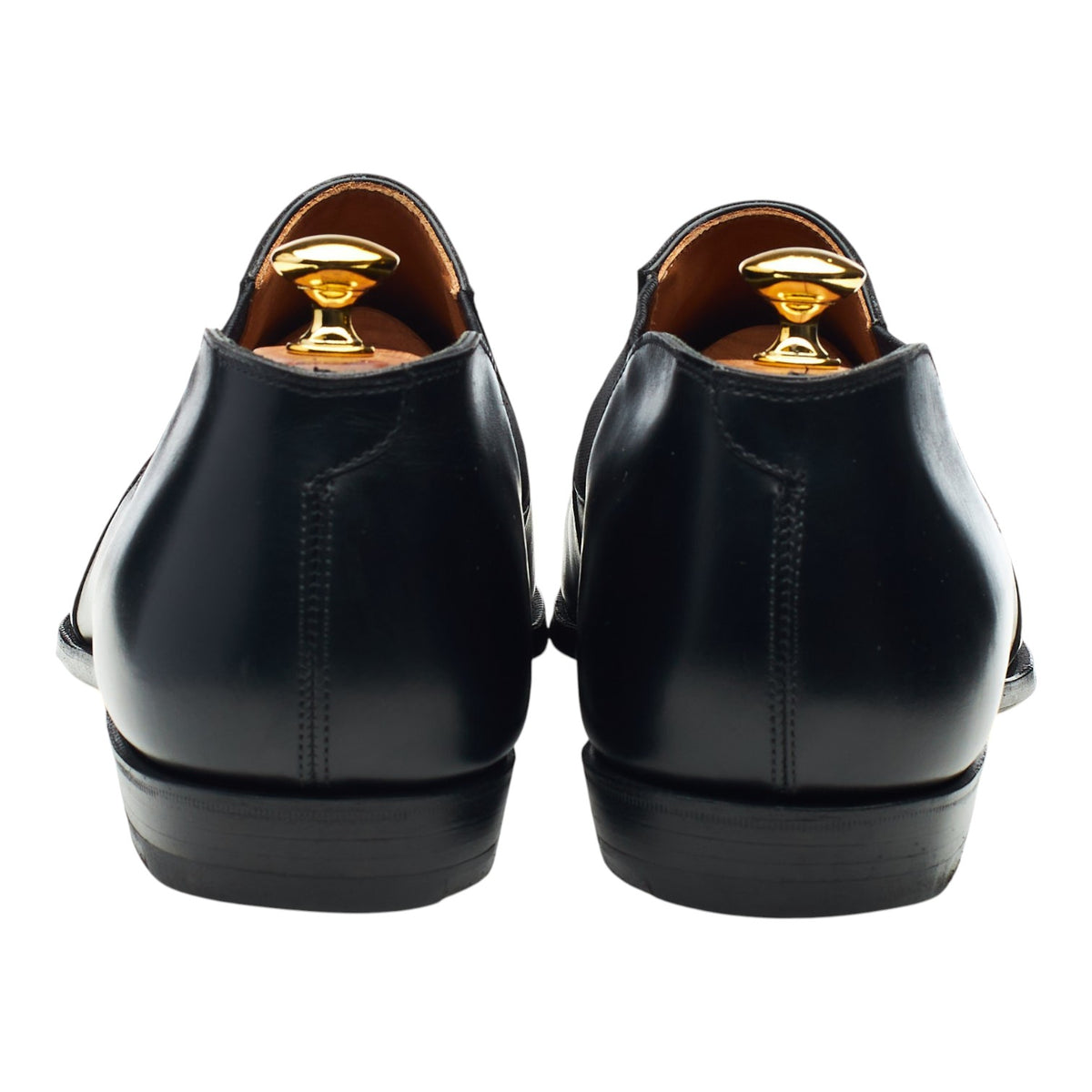 Black Leather Slip On Loafers UK 12 E
