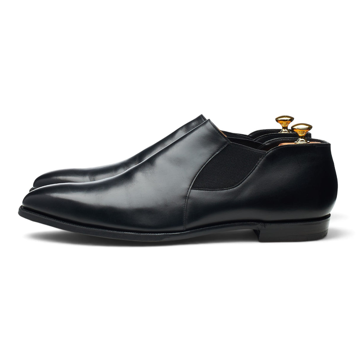 Black Leather Slip On Loafers UK 12 E
