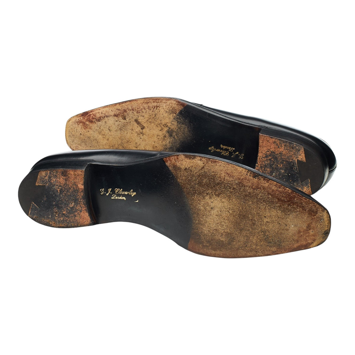 Black Leather Slip On Loafers UK 12 E