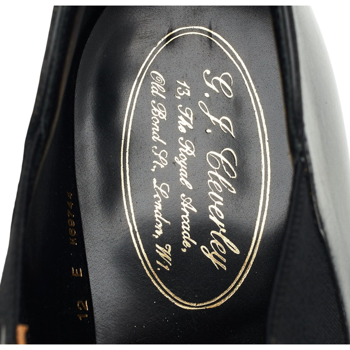 Black Leather Slip On Loafers UK 12 E