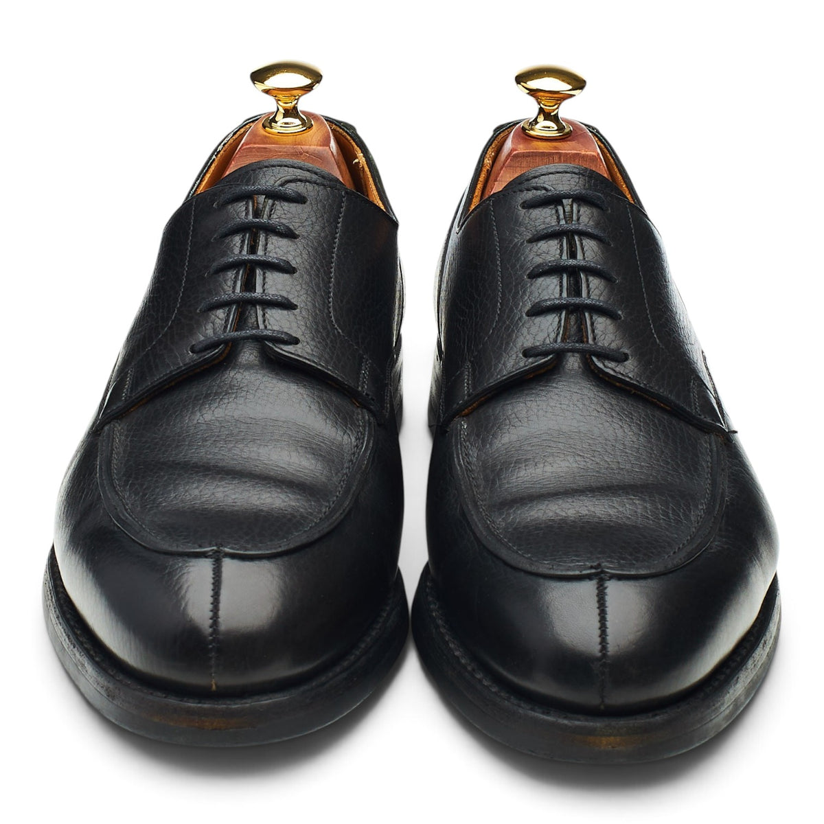 Peal & Co Black Grain Leather Split Toe Derby UK 8.5 US 9.5 D
