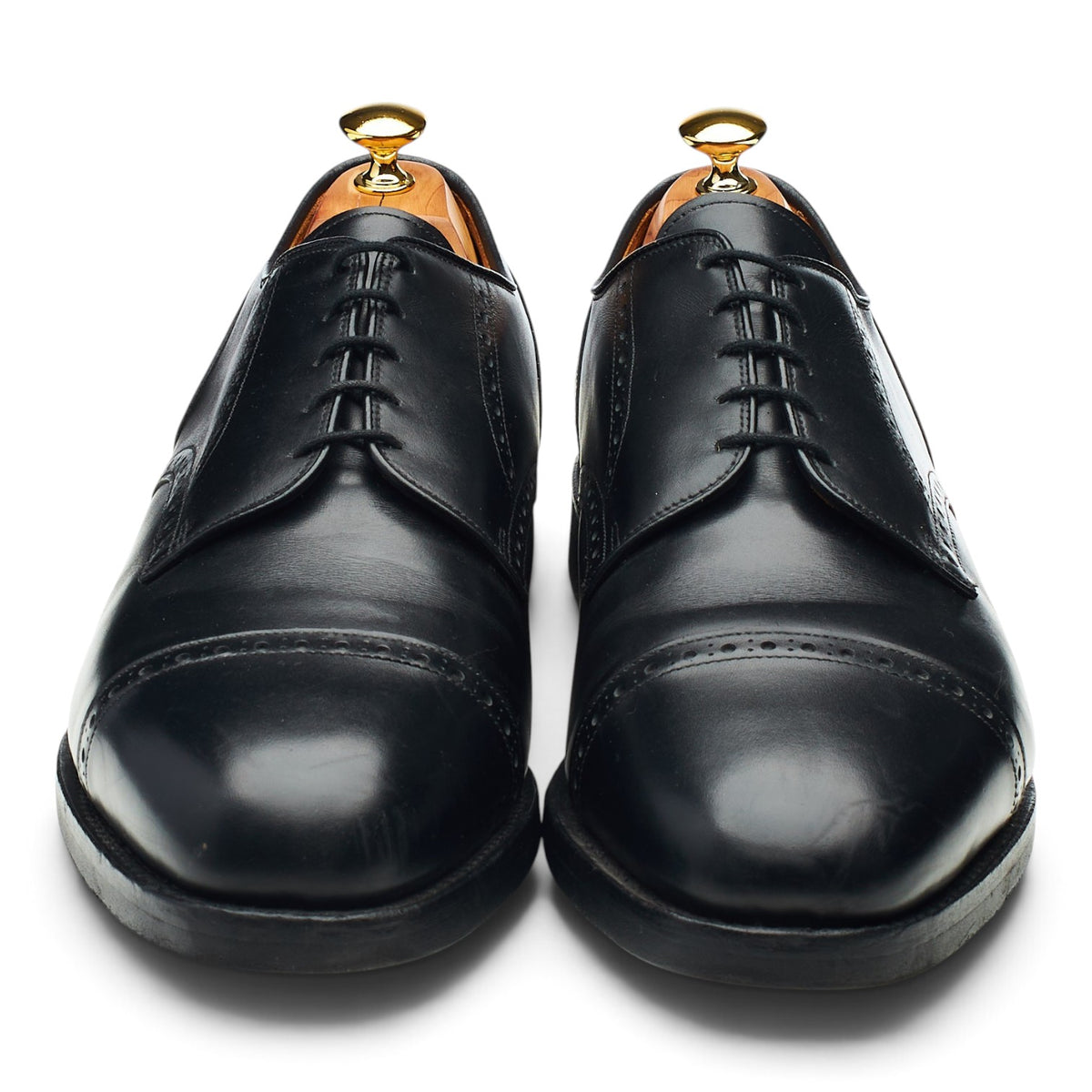 'Benton' Black Leather Cap Toe Derby UK 11.5 US 12 EE