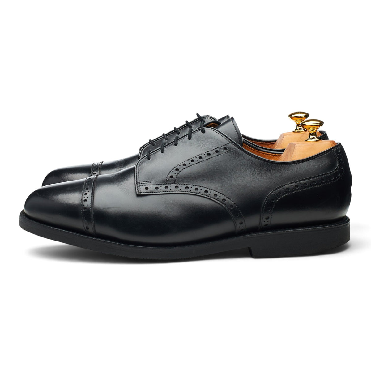 'Benton' Black Leather Cap Toe Derby UK 11.5 US 12 EE