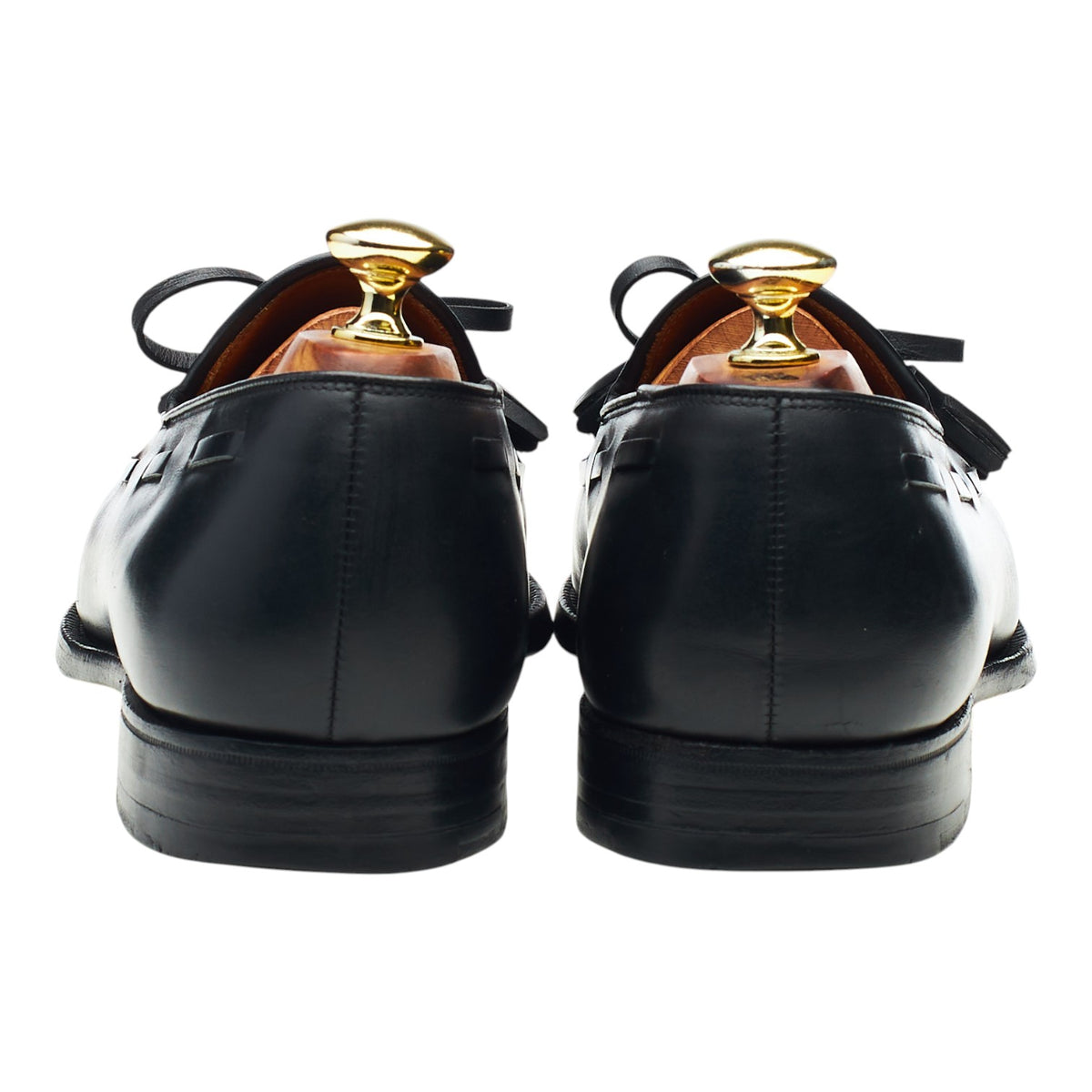 Ralph Lauren 'Davis' Black Leather Tassel Loafers UK 7 US 7.5 E