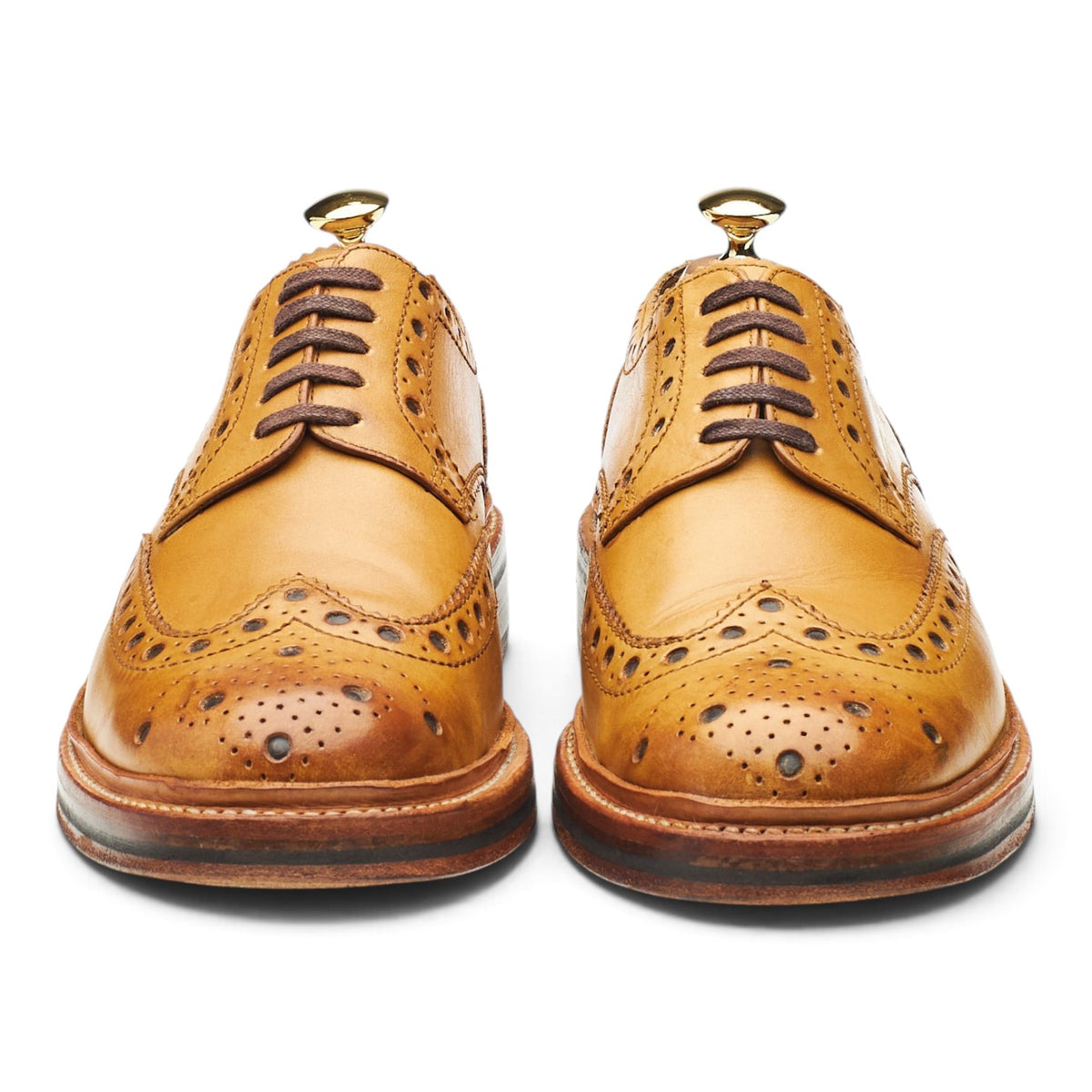'Archie' Tan Brown Leather Derby Brogues UK 6.5 G
