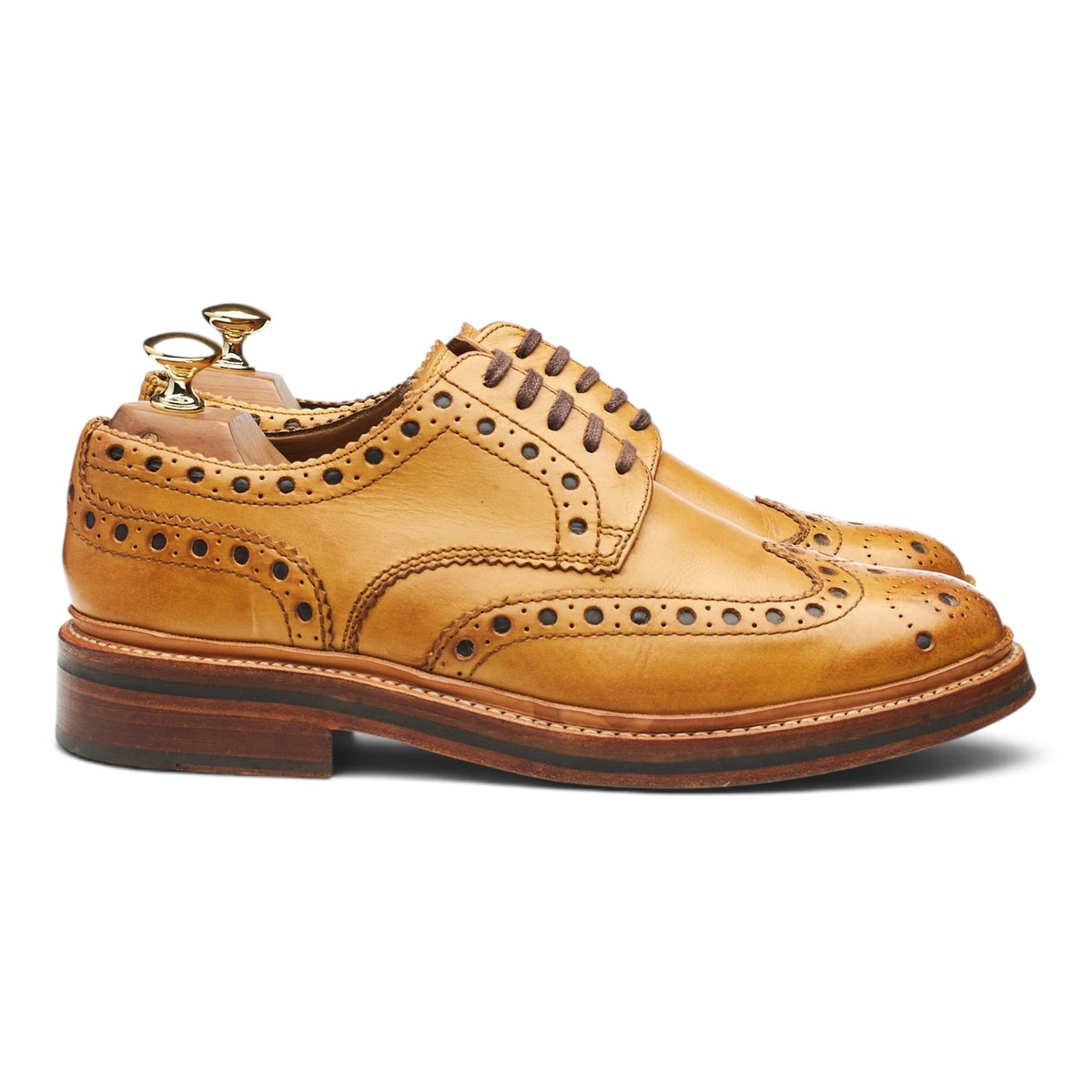 'Archie' Tan Brown Leather Derby Brogues UK 6.5 G