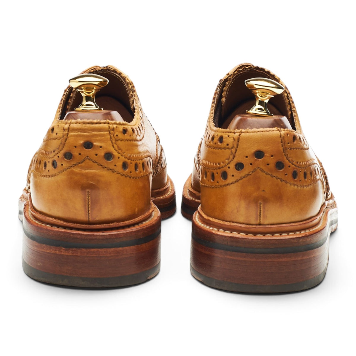 'Archie' Tan Brown Leather Derby Brogues UK 6.5 G