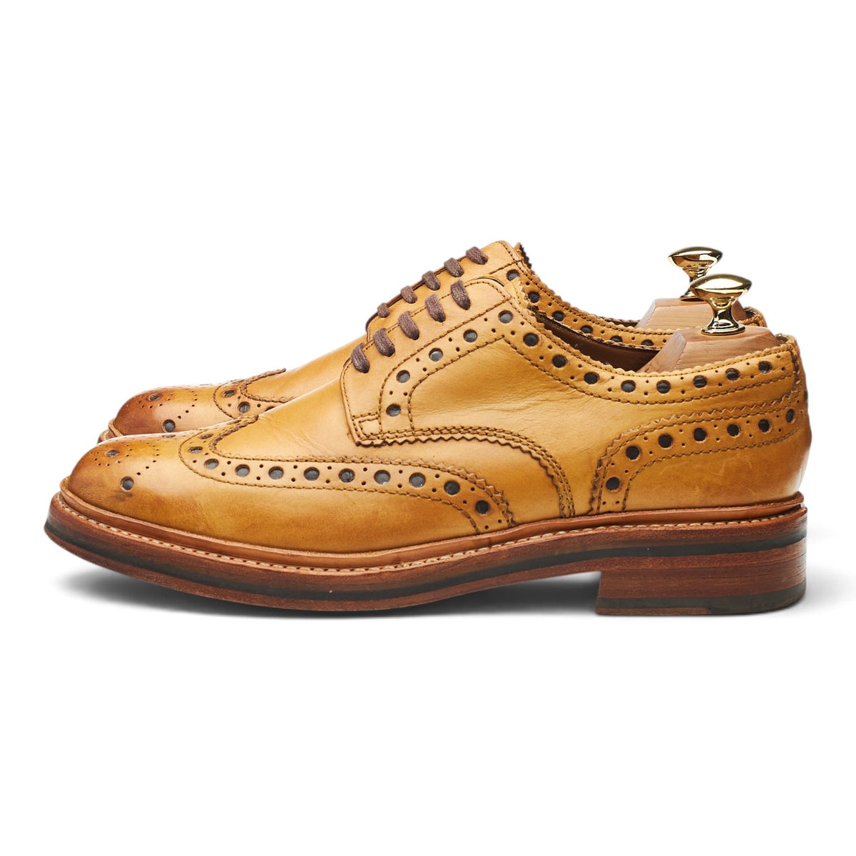 'Archie' Tan Brown Leather Derby Brogues UK 6.5 G