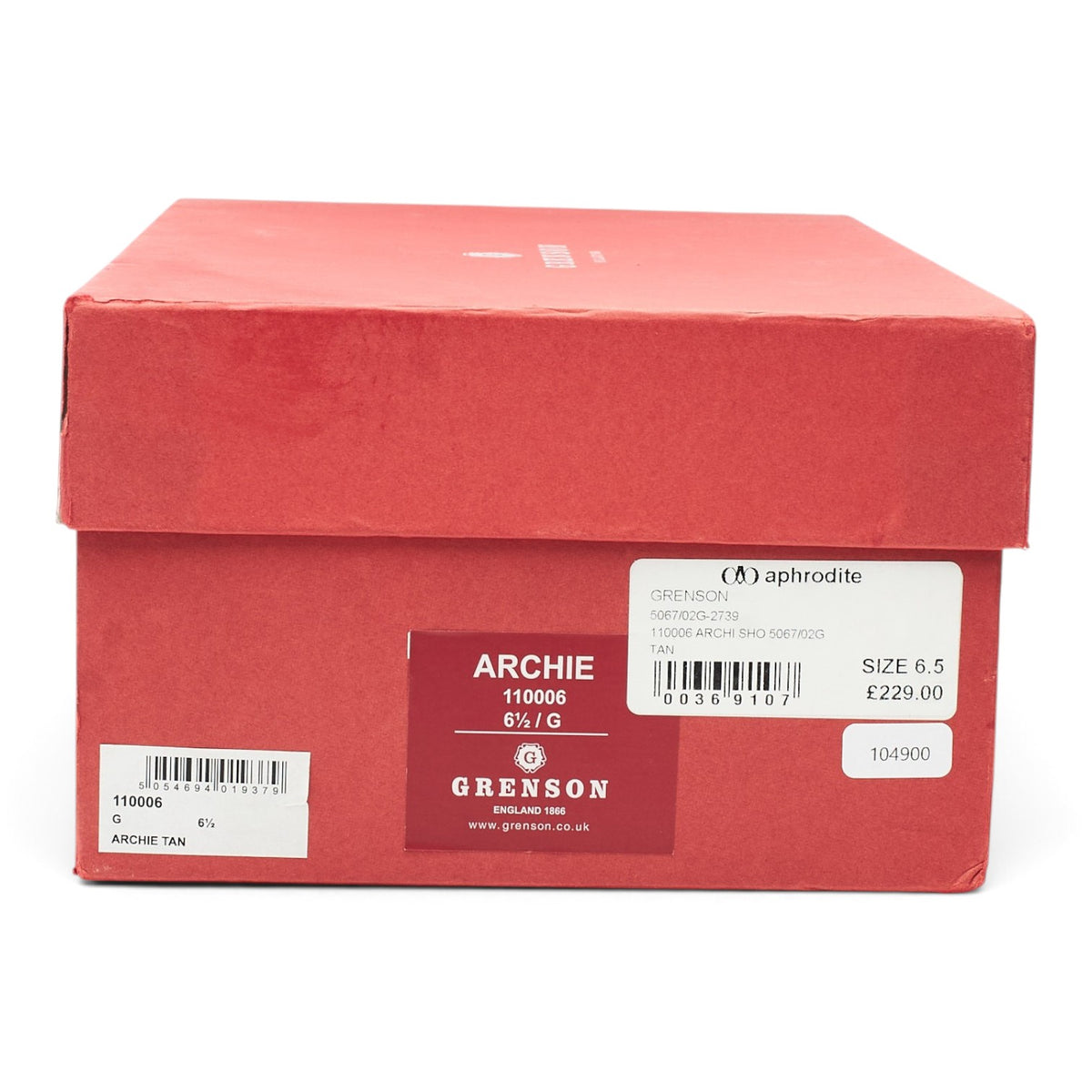 'Archie' Tan Brown Leather Derby Brogues UK 6.5 G