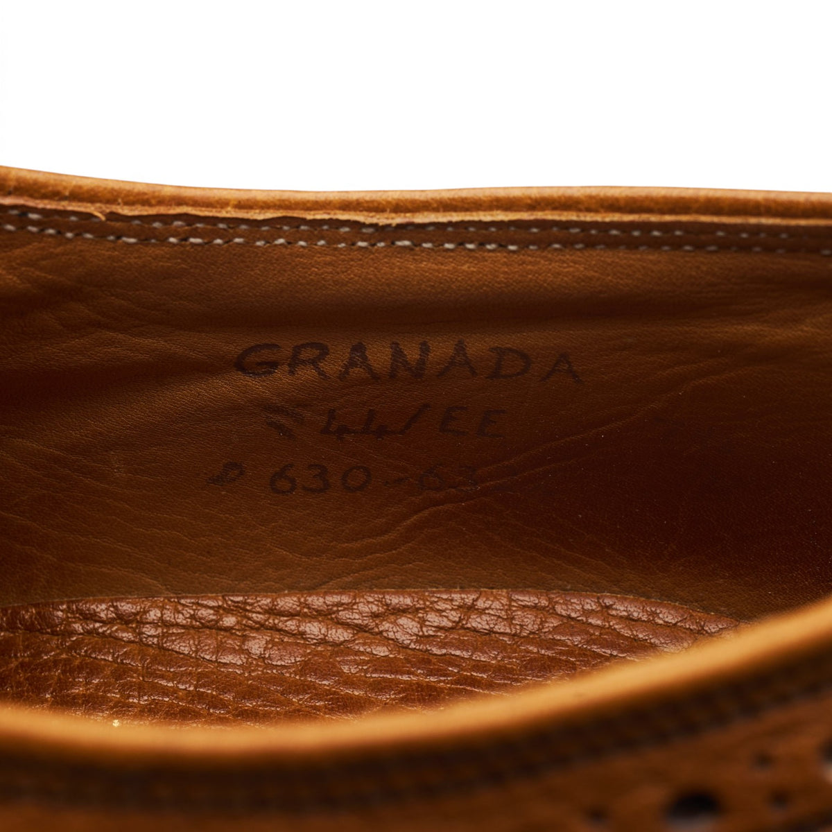 'Granada' Tan Brown Grain Leather Derby Brogues UK 7.5 EE