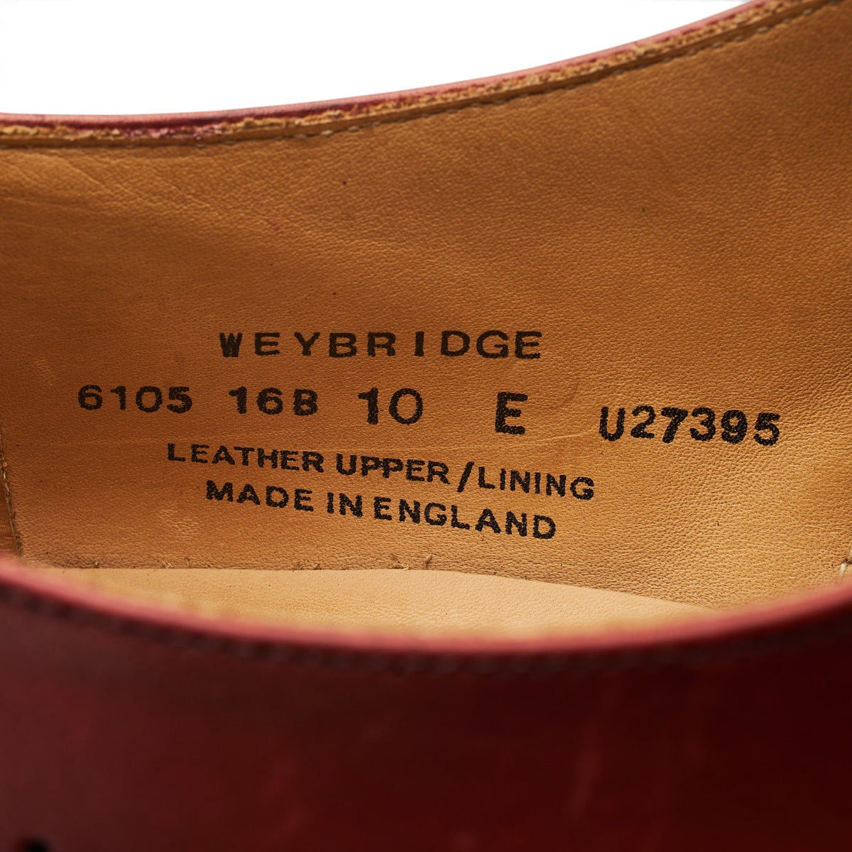 'Weybridge' Burgundy Leather Oxford Brogues UK 10 E