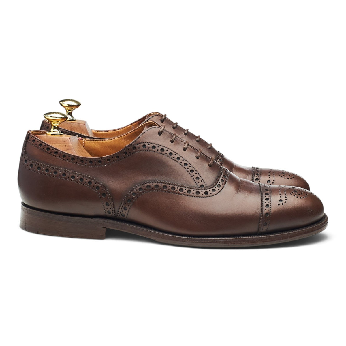 'Diplomat' Dark Brown Leather Oxford Brogues UK 7.5 G