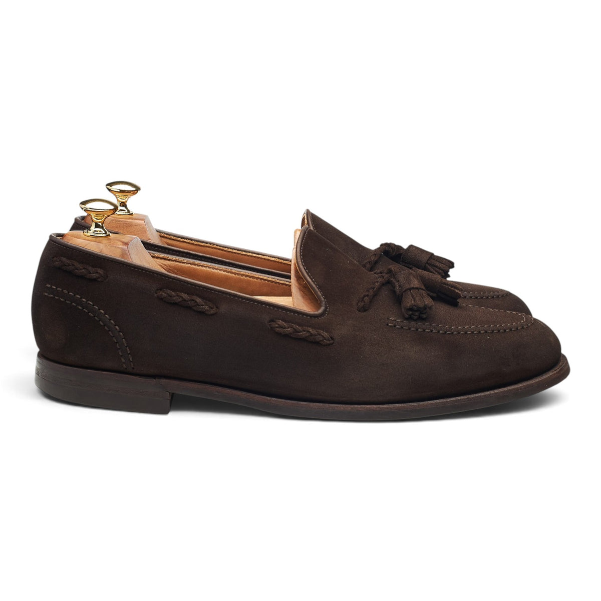 'Studridge' Dark Brown Suede Tassel Loafers UK 10.5 E