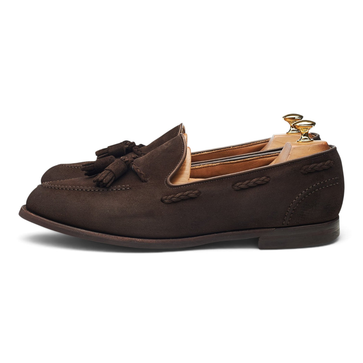 'Studridge' Dark Brown Suede Tassel Loafers UK 10.5 E