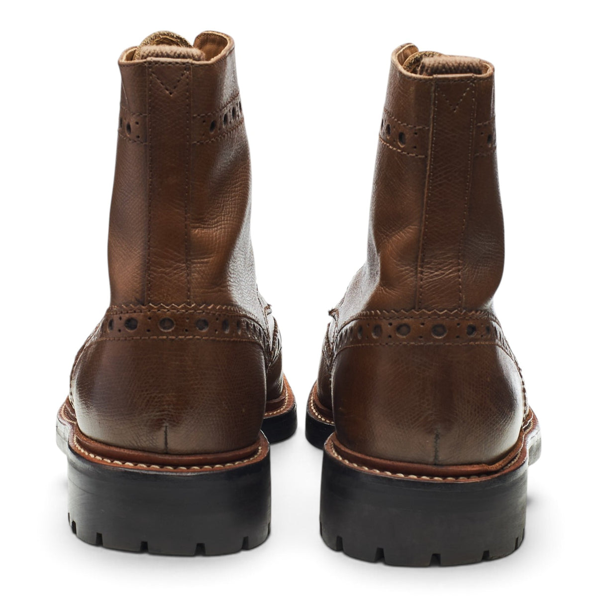 'Fred' Brown Grain Leather Brogues Boots UK 9 G