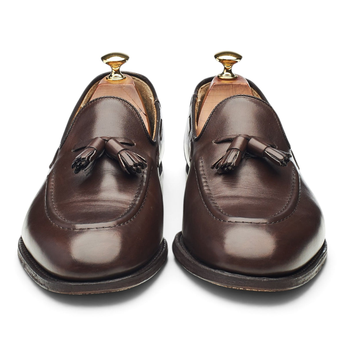 'Kingsley 2' Dark Brown Leather Tassel Loafers UK 9 G