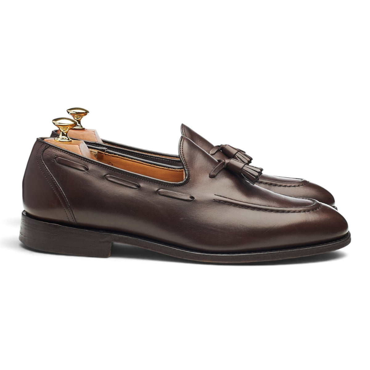 'Kingsley 2' Dark Brown Leather Tassel Loafers UK 9 G