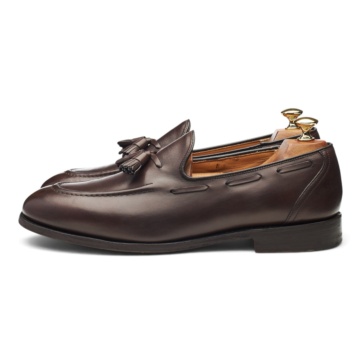 'Kingsley 2' Dark Brown Leather Tassel Loafers UK 9 G