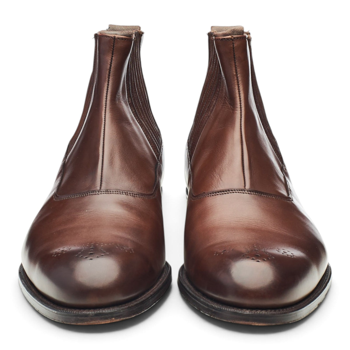 Dark Brown Leather Chelsea Boots UK 7.5 F