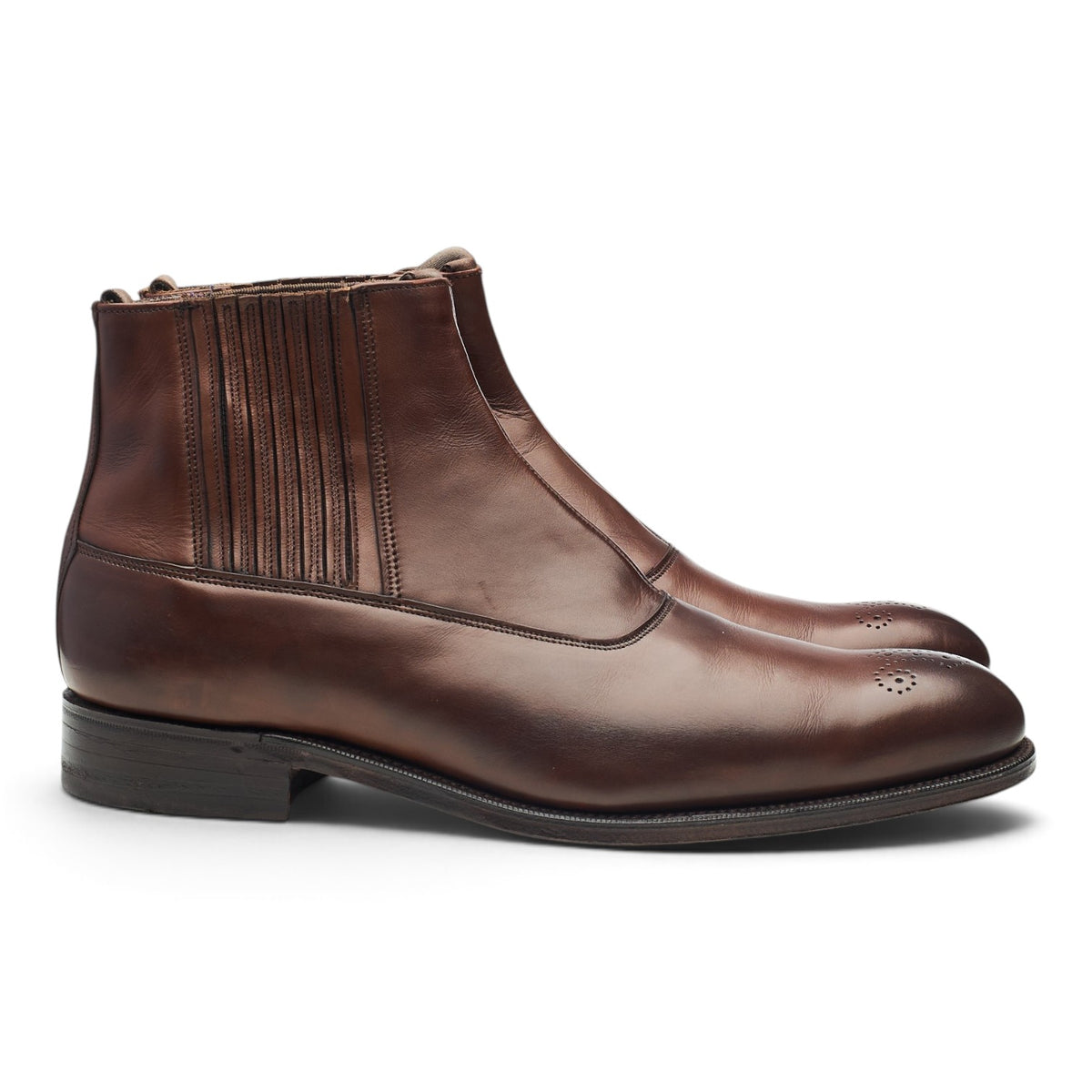 Dark Brown Leather Chelsea Boots UK 7.5 F