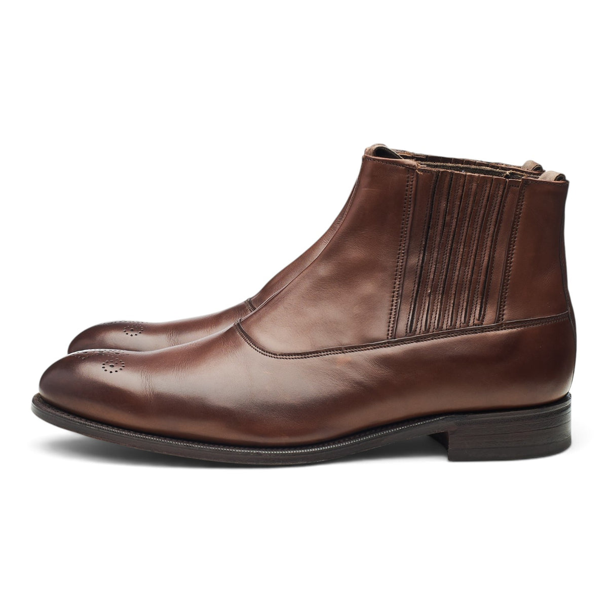 Dark Brown Leather Chelsea Boots UK 7.5 F