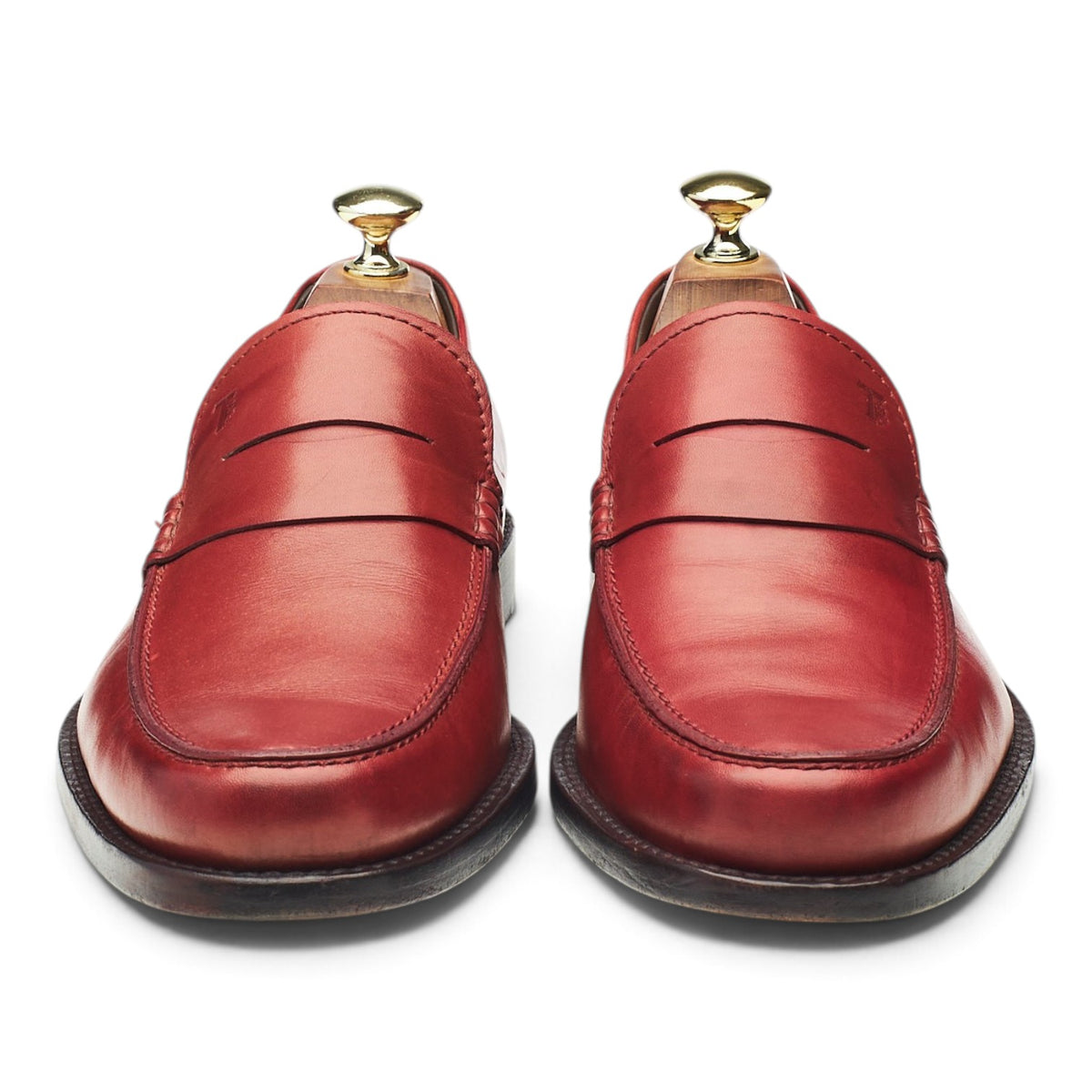Red Leather Loafers UK 7.5