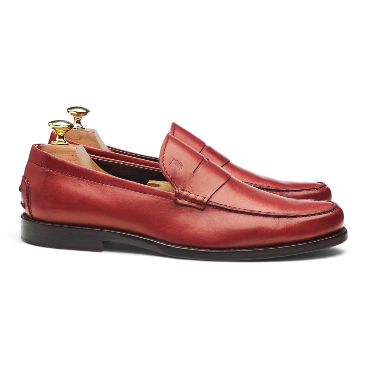 Red Leather Loafers UK 7.5