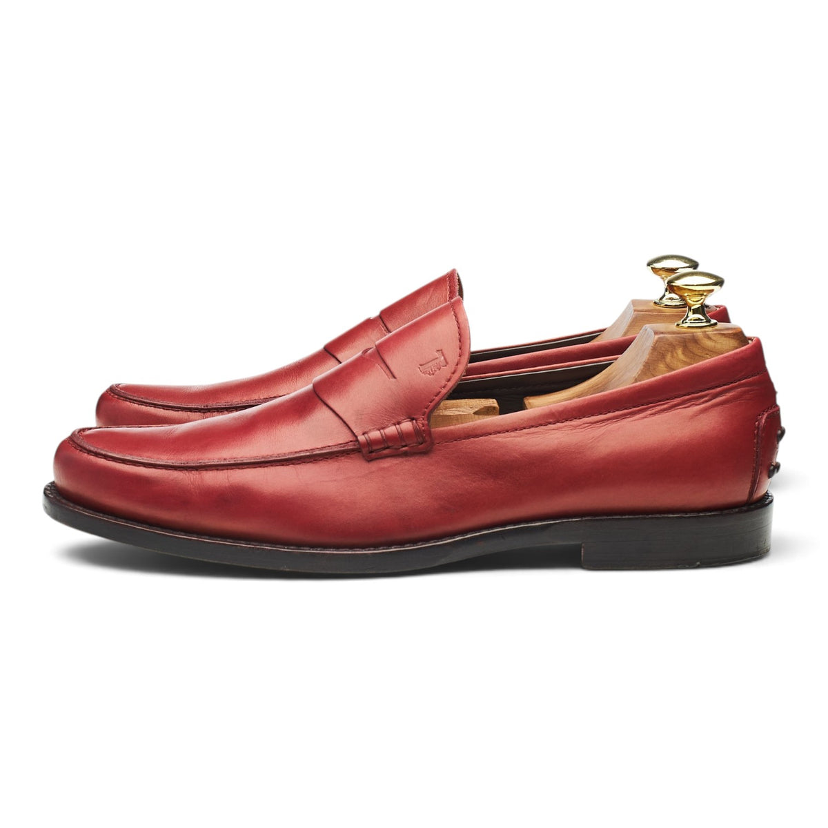 Red Leather Loafers UK 7.5