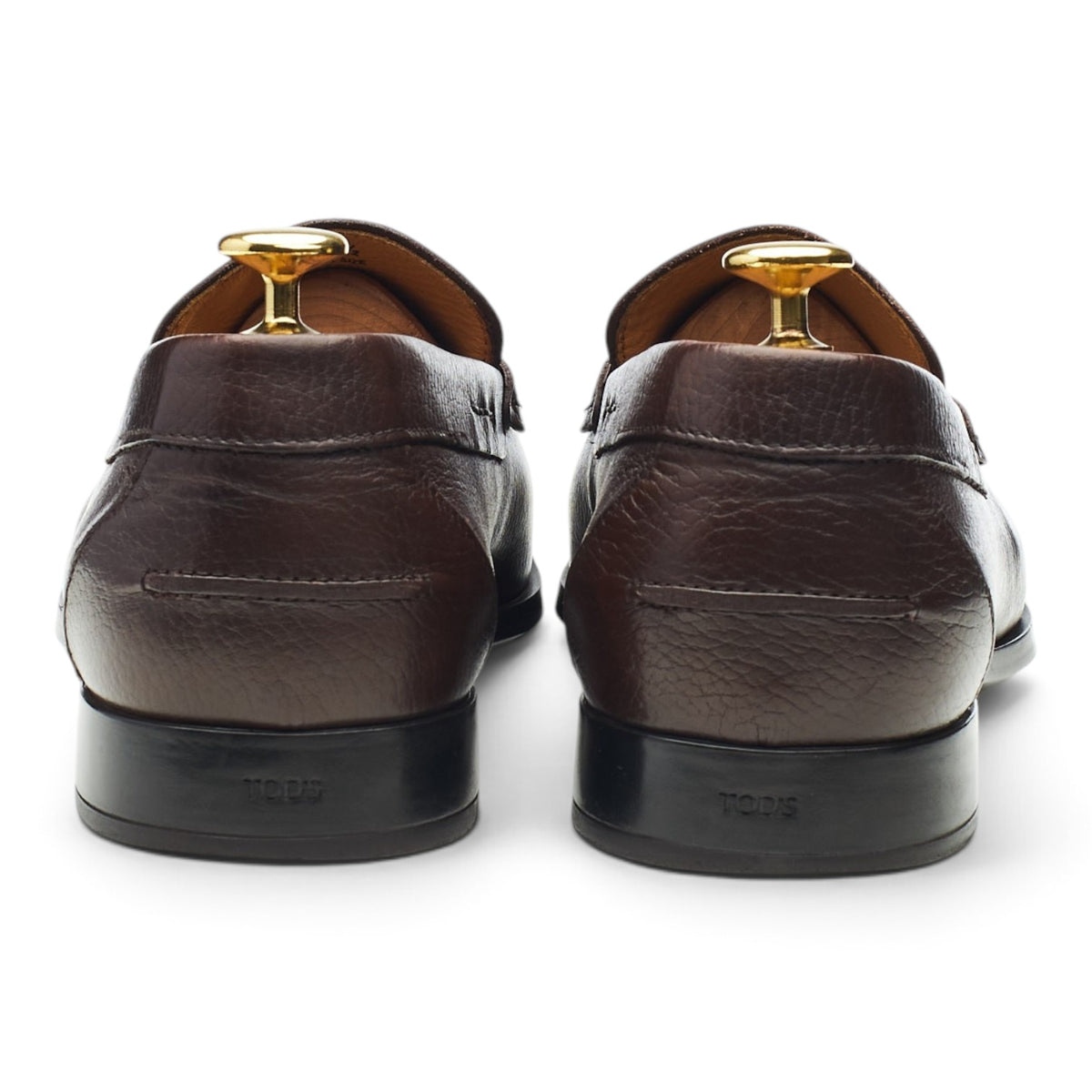 Dark Brown Grain Leather Loafers UK 8.5