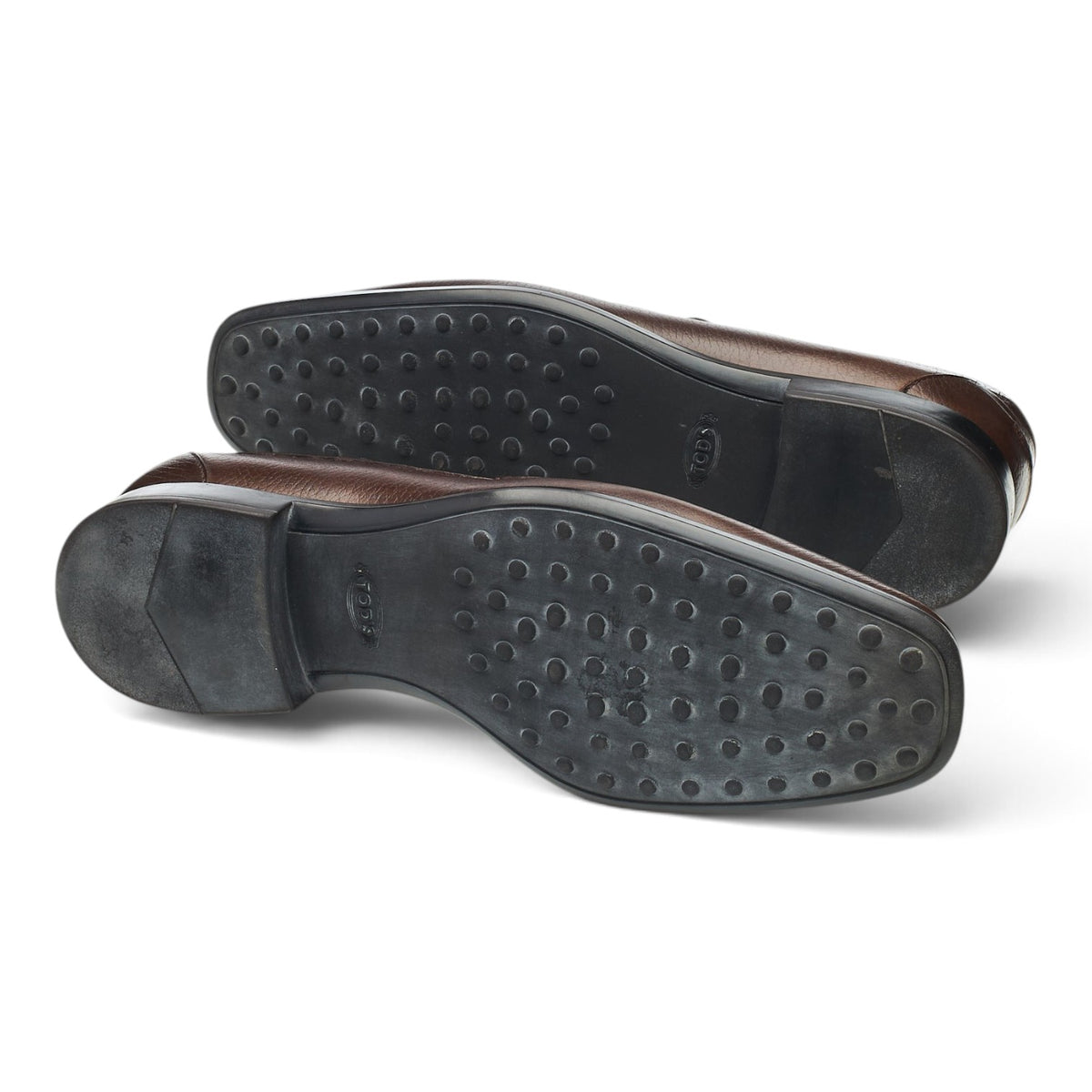 Dark Brown Grain Leather Loafers UK 8.5