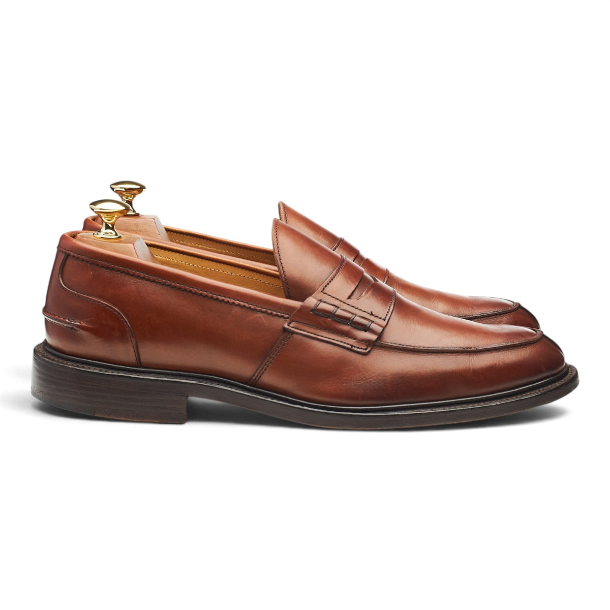 'James' Tan Brown Leather Loafers UK 9.5