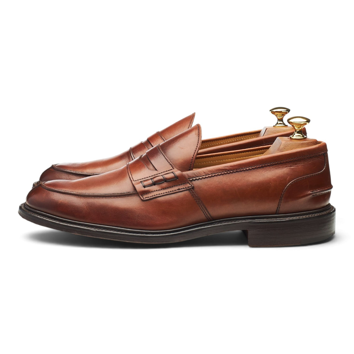 'James' Tan Brown Leather Loafers UK 9.5